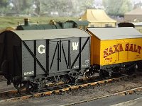 DSCF7830  Vans in the Goods Shed  siding with Collett Goods 2251 in the background.